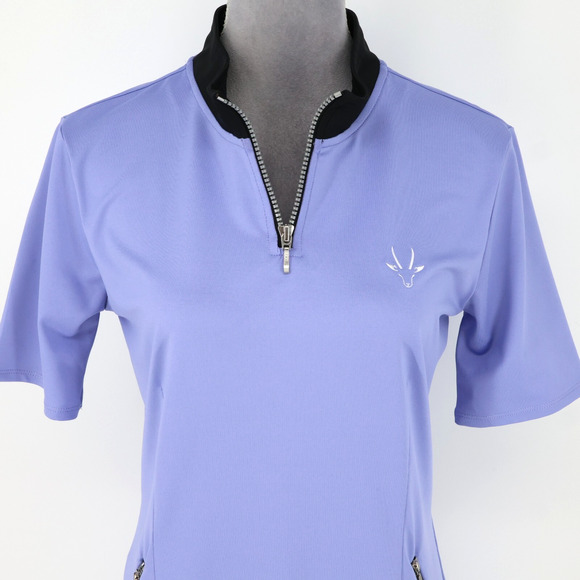 Roaming Dhabi Golf Dress Womens Medium Lavender Stretch Knit Quarter Zip Pockets - Picture 8 of 16